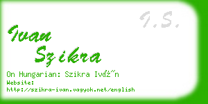 ivan szikra business card